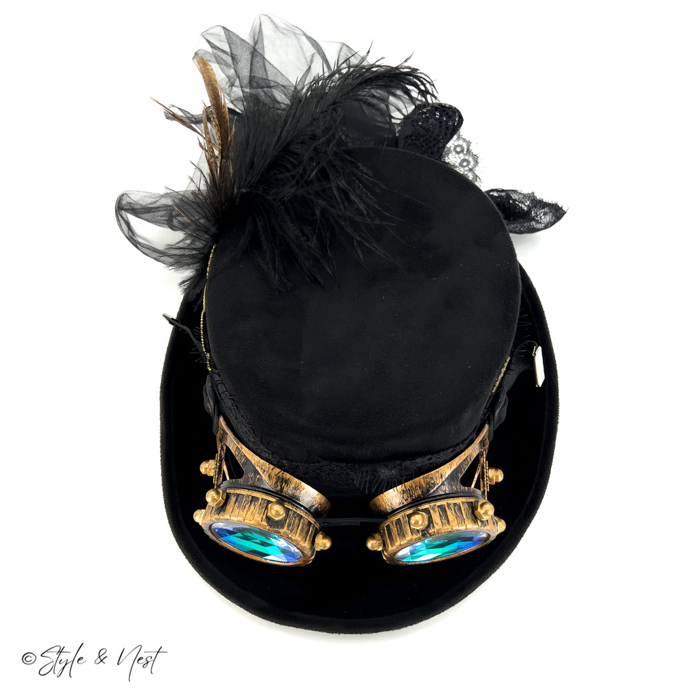 Spirit Halloween Steampunk Whimsigoth Lace Renaissance Top Hat Gothic Cosplay